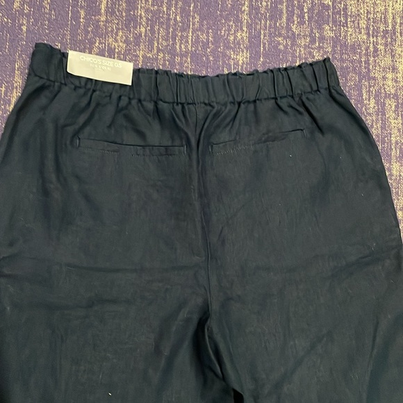 Chico’s Classic Navy Linen Tie Front Short NWT - Picture 6 of 11